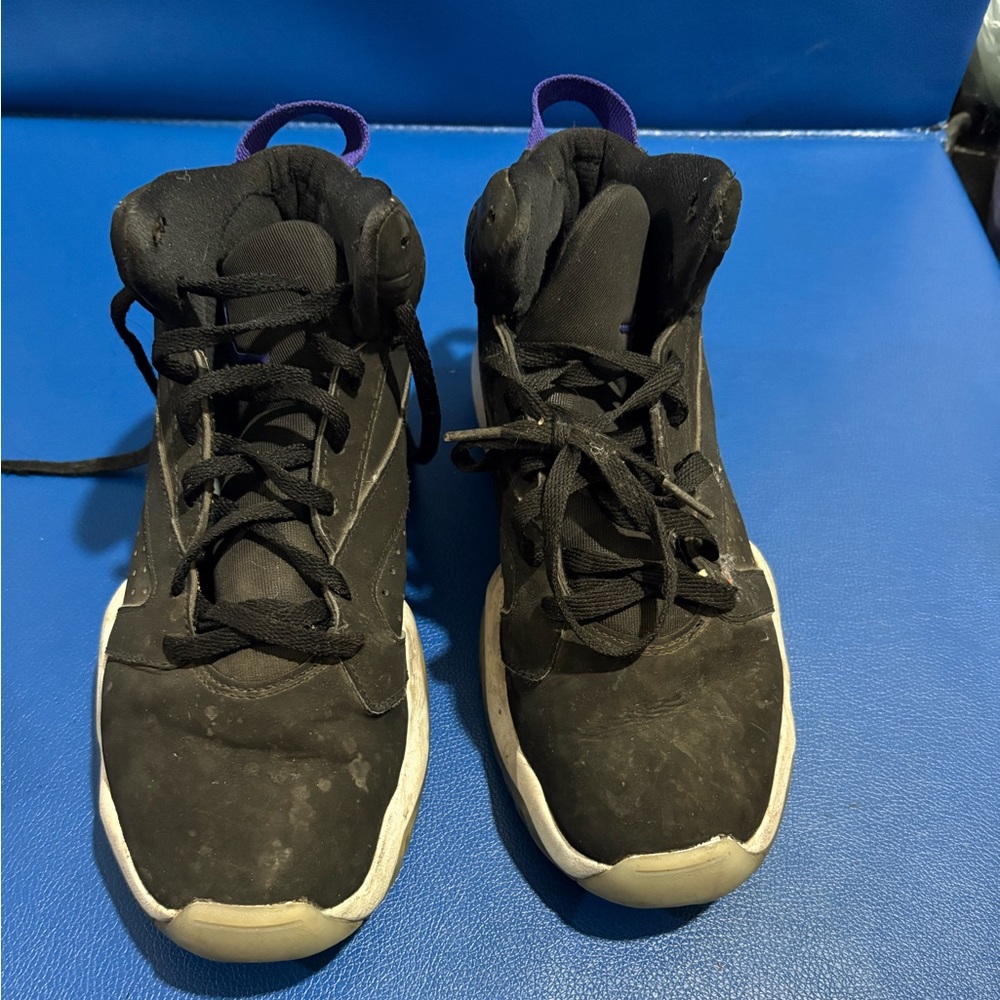 Nike Black and Purple Air Jordan High Tops